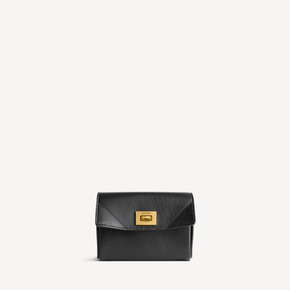 Rodeo card holder with flap - Black