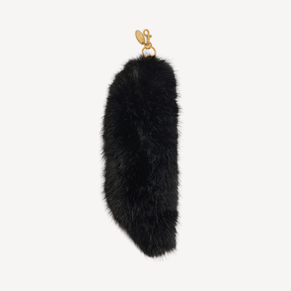Charm/keychain faux fur tail - Black