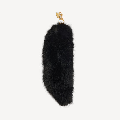Charm/keychain faux fur tail - Black