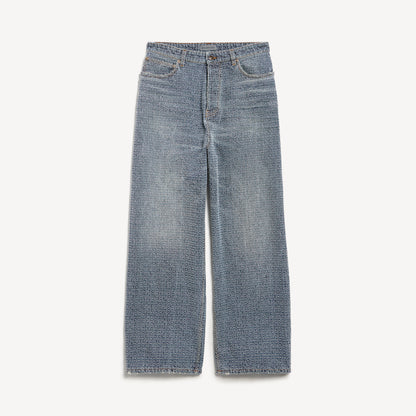 Denim stitch baggy jeans - Dark Blue