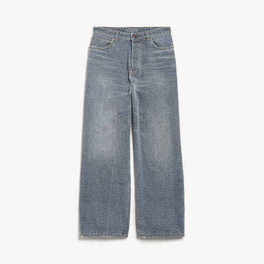Denim stitch baggy jeans - Dark Blue
