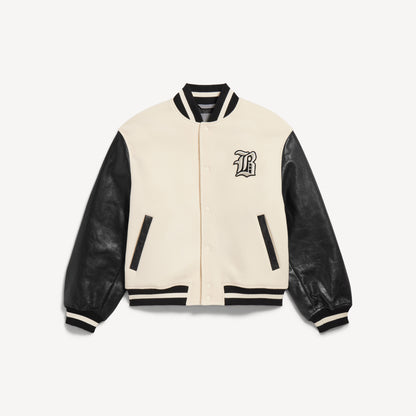 Men's Balenciaga | Nba Collaboration Varsity Jacket in Ivory - Ivory