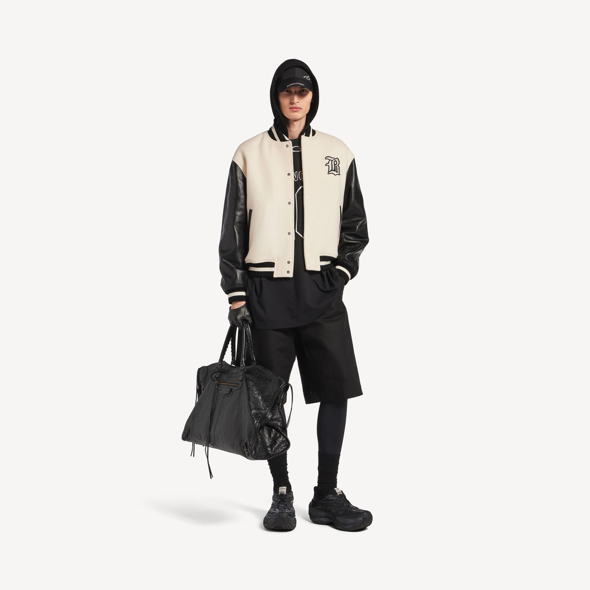 Men's Balenciaga | Nba Collaboration Varsity Jacket in Ivory - alternative view