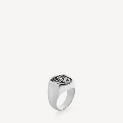 Anchor crest signet ring - alternative view