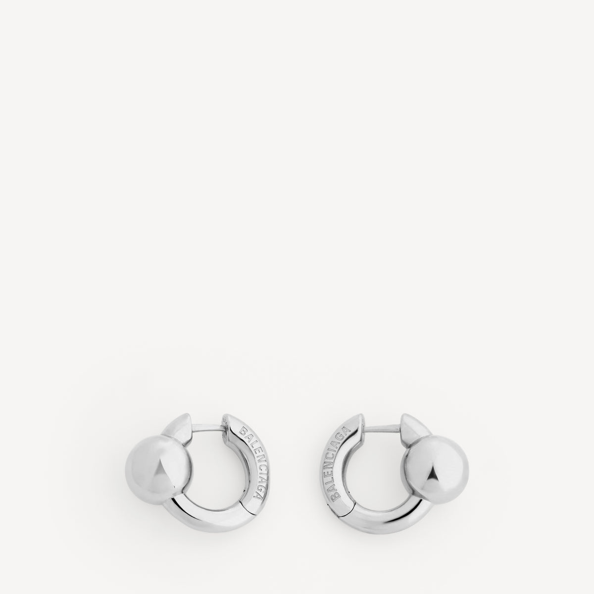Atom hoop earrings - Shiny Silver