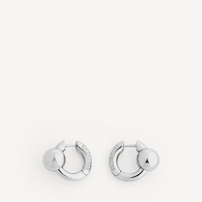 Atom hoop earrings - Shiny Silver