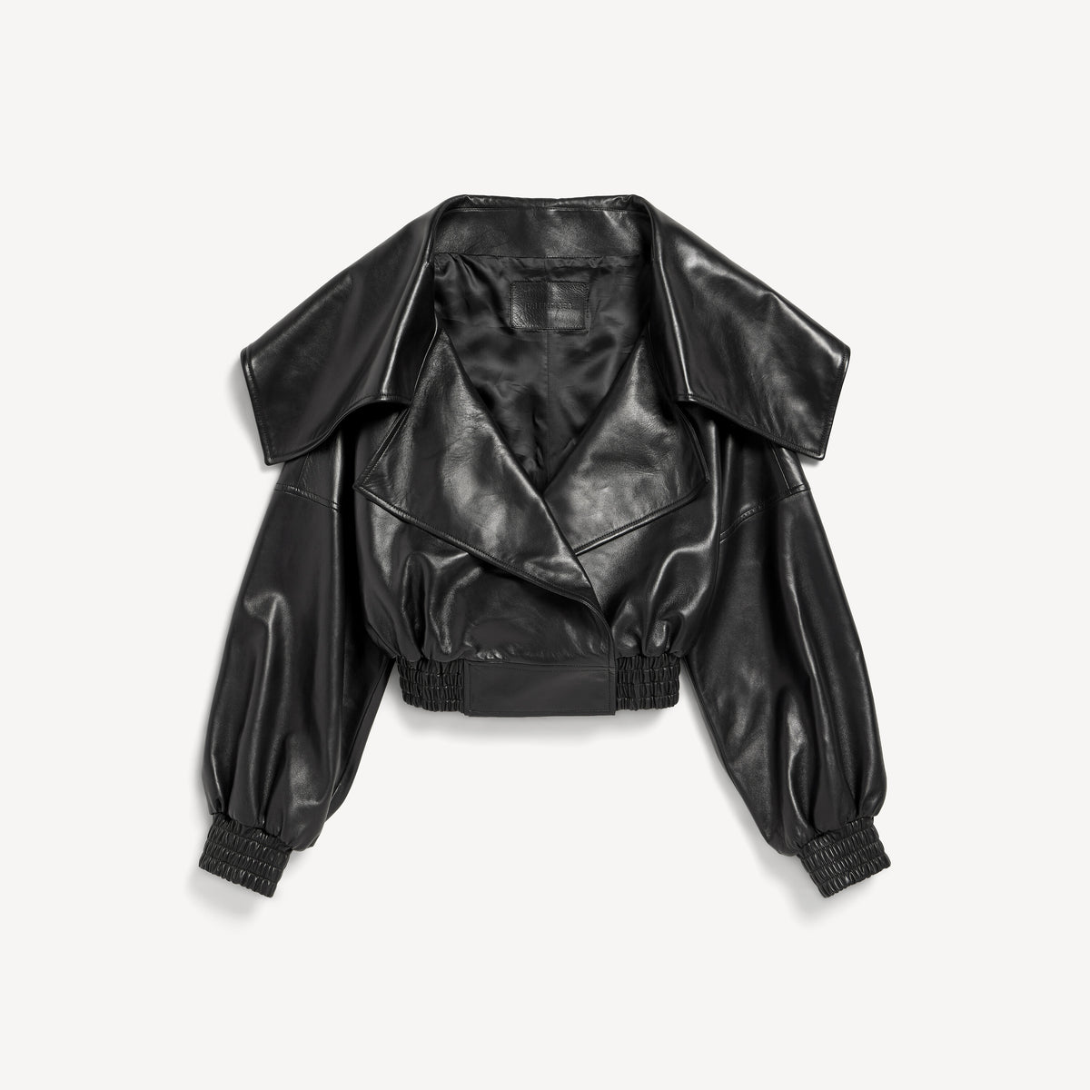 Wrap collar blouson - Black