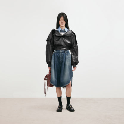 Wrap collar blouson - alternative view