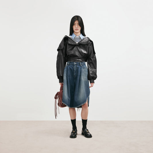 Wrap collar blouson - alternative view